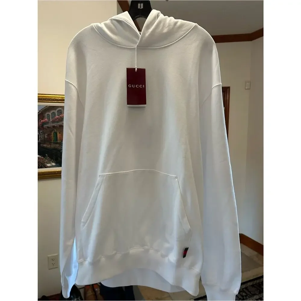 Men's Gucci 100% cotton web striped red/green hoodie size XL made in Italy